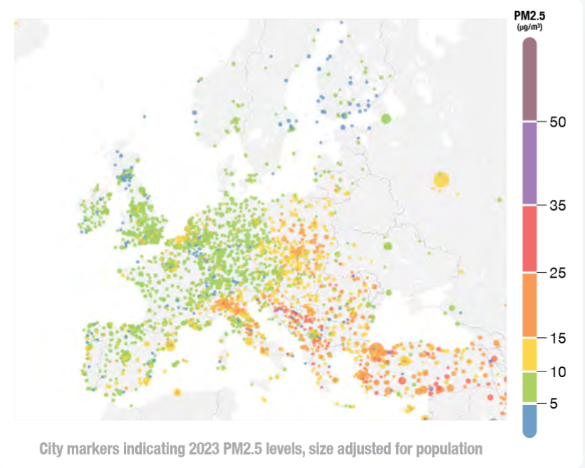 Clasamentul oraselor din Europa din punct de vedere al poluarii